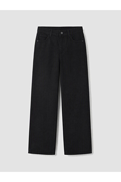 LC Waikiki Alita City Lcw Jeans with a Difference Black Denim Straight Baggy ...