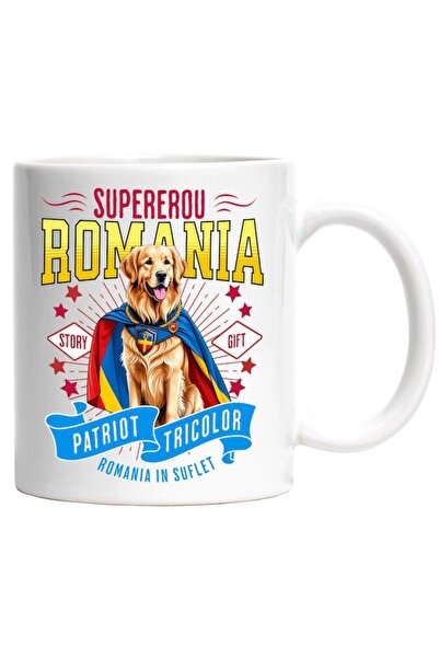 INOVATIX Personalized white mug, Golden Retriever Dog in Captain Romania Cost...