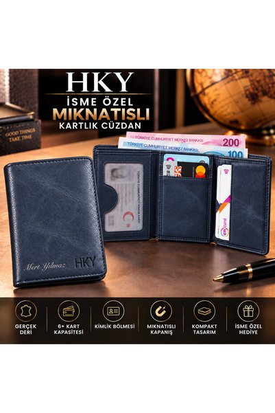 HKY Genuine Leather Magnet Men's Wallet