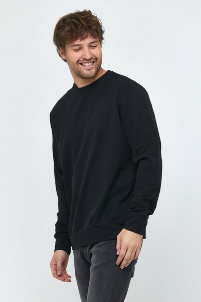 THE ONE Men's Crew Neck Two Yarn Long Sleeve Plain Sweatshirt The26Sw30