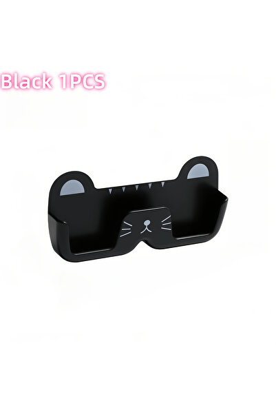 Choice black Cute Cat Face Wall-Mounted Glasses Storage Rack - Modern Organiz...