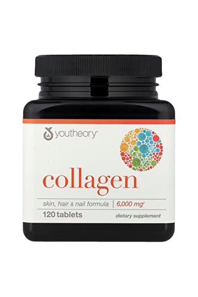 Youtheory كولاجين 6000 ملغ ( + فيتامين C 90 ملغ ) 120 قرص - دعم الشعر والبشرة...