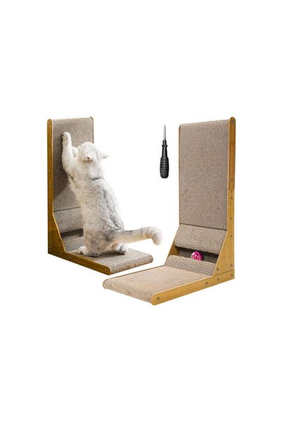 Aria Trade Ξύλινο Γωνιακό Έπιπλο Cat Tree Nail Art σε Καφέ Χρώμα, 60x40.5x25 εκ.
