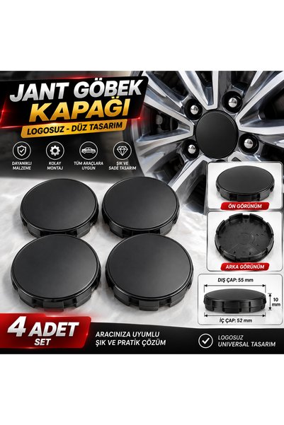 cabbaroğlu ticaret Özel Logolu Jant Göbek Kapağı 4 Adet 55 mm – Aracınıza Özel Marka Logolu
