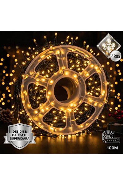 Infiniteea ™️   Χριστουγεννιάτικα Φωτάκια σε Ρολό, 100Μ, 480 Κρυστάλλινα Θερμ...