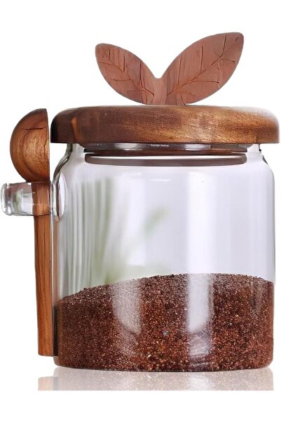 TERRIFI Glass Sugar Bowls with Airtight Lids and Spoons, 13.5oz Kitchen Stora...