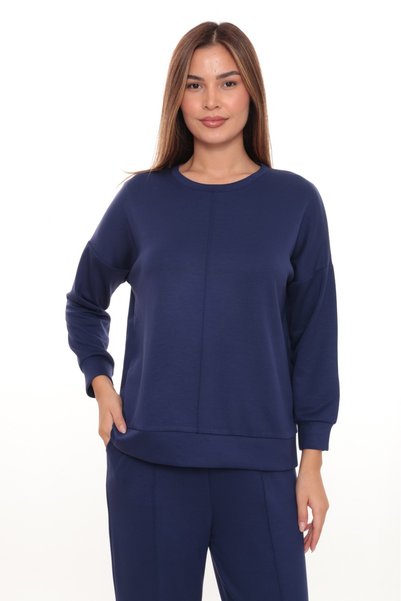 etselements Women's Crew Neck Sweatshirt Pants 2-Piece Tracksuit Set