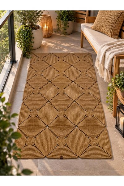can halı Jüt Dokulu paspas Kapı önü Banyo,Balkon,Teras için çok amaçlı kulanı...