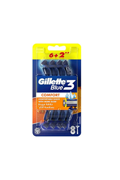 Gillette شفرات حلاقة Blue3 Comfort للاستخدام مرة واحدة، 8 قطع