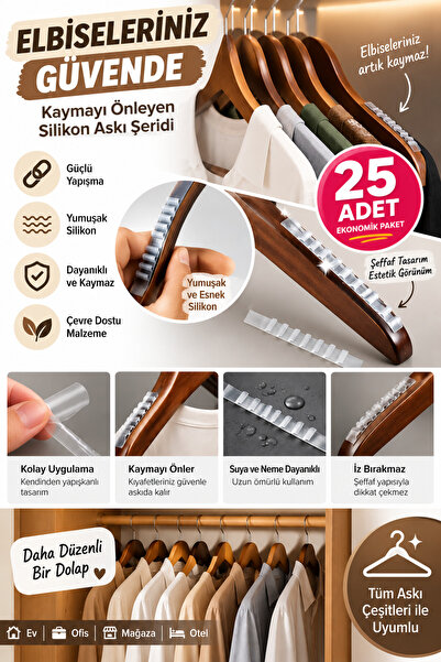 Doori Her model askıya uygun Kendinden Yapışkanlı Silikon Askı Kaydırmaz Şeri...