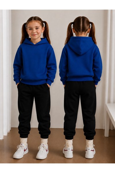 VODEXA Girls' Hooded Tracksuit Set - Sweatshirt and Sweatpants Winter Outfit