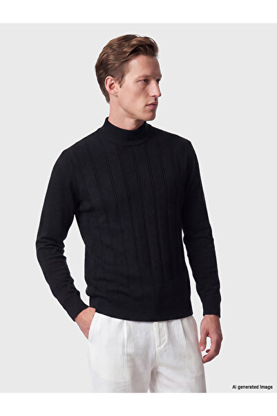 LC Waikiki Ozmarka New Season Green Half Turtleneck Men's Knitwear Sweater