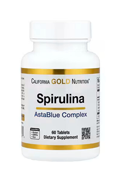 California Gold Nutrition سبيرولينا، مزيج أستا بلو العضوي، 60 قرصًا - منشأ ال...