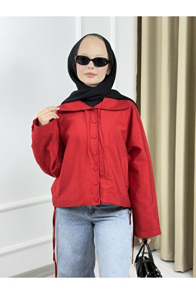 Sovel Tb177 Women's Wide Collar Waist-Tie Crop Jacket
