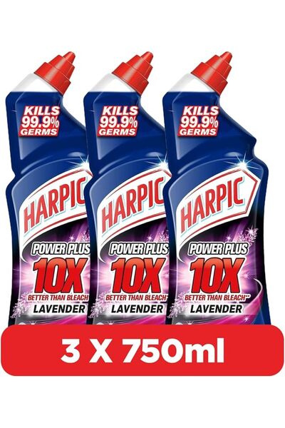 Harpic Power Plus Toilet Cleaner, Lavender Scent, 750ml x 3