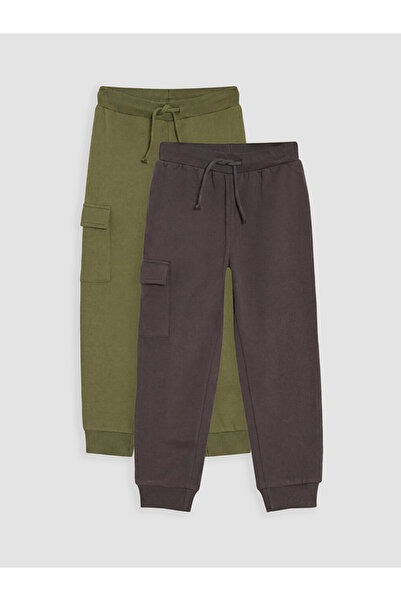 LC Waikiki Vizyon New Season Khaki 2-Piece Boys' Cargo Pocket Jogger Sweatpants