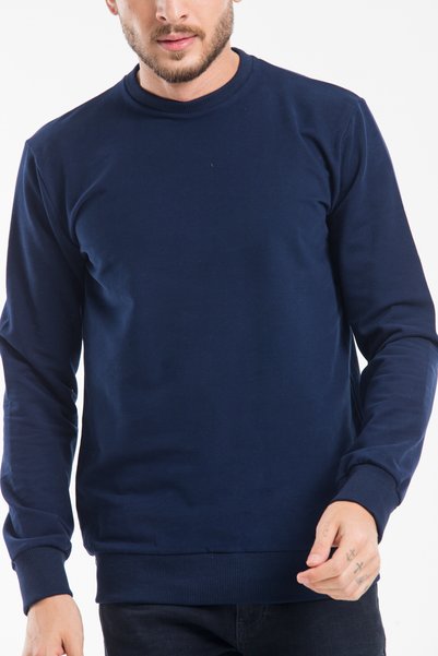 THE ONE Men's Crew Neck Two Yarn Long Sleeve Plain Sweatshirt The26Sw30