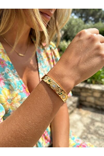 İNN JEWELLERY 316 L Çelik Kelepçe Bileklik Renkli Figürlü Renk Atmaz
