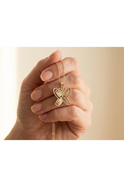 Şerif Ağa Jewelry 14 Ayar Altın Telkari Kelebek Kolye