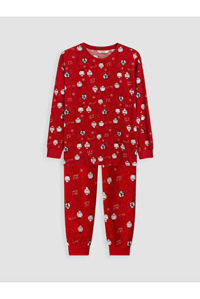 LC Waikiki Özmarka New Season Red New Year Themed Women's Pajama Set