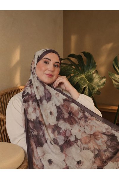 LİNA TİMUR Women's Floral/Flower Patterned Bamboo Shawl
