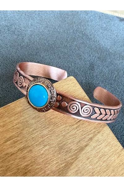 Rupen Kraft Pure Copper Bracelet Handcrafted Copper Bracelet with Natural Sto...