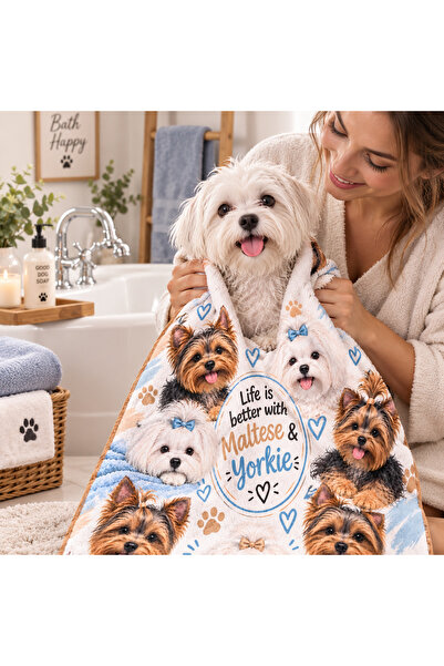 GÖKOVA HOME Kedi & Köpek Kurulama Havluları | Maltese & Yorkie | Hızlı Kuruyan