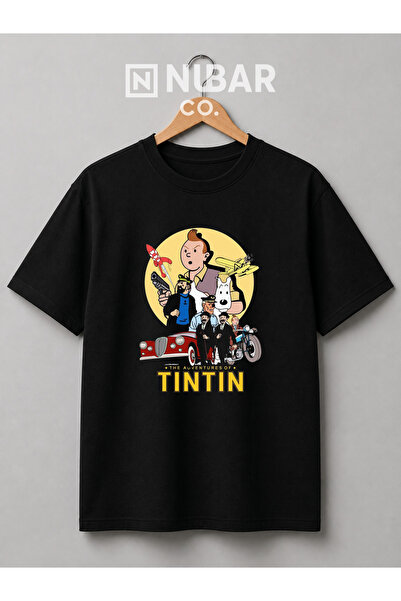 NUBAR CO. Tricou Tin Tin Vintage Retro Unisex din bumbac premium cu design sp...
