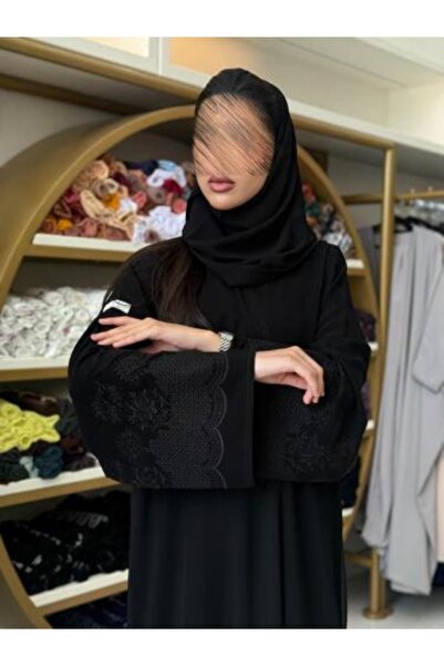 aljmal alraqi abaya عباية علياء بقماش كريب ملكي تطريز ناعم بالكم 3