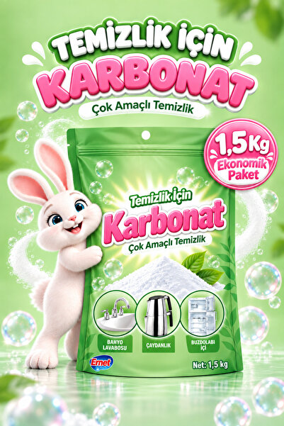 Delvos Temizlik İçin Karbonat 1,5 kg Çamaşır Ve Yüzey Için Çok Amaçlı Oksijenli Toz Leke Çıkarıcı ve Beyazlatıcı