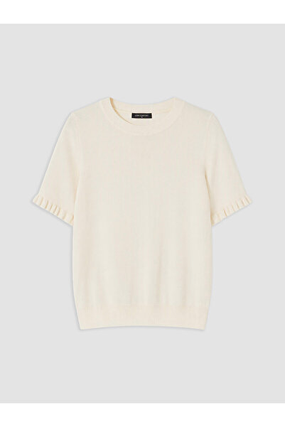 LC Waikiki Nevavm Lcw Comfort Ecru Knitwear Plain Oval Neck Women's Sweater w...
