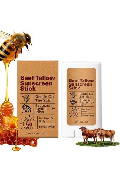 AlSheikaha Beef Tallow Sunscreen Stick SPF 50, Natural Beef Tallow Sunscreen ...