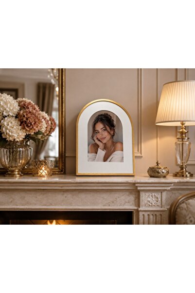 OEM Ramă foto decorativă din aluminiu, aurie, pentru birou și perete, pentru fotografie de 20x25 cm