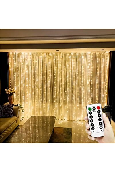 mtaha Warm Yellow Led String Curtain (3X3M) - Royal Touch Over-The-Curtain Li...