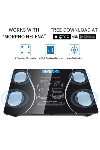 Generic Smart Digital Weight Scale With Bluetooth, Wireless Digital Bathroom Scale, Body Fat Weight Scale, 14 Measurements, Weight, Fat & BMI, Fitness Body Composition Analysis, lbs & kg, Black