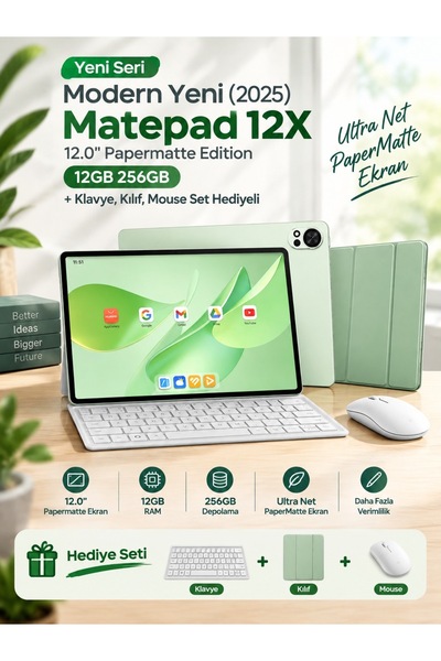 Huawei ELVT Yeni Seri Modern Yeni (2025) Matepad 12X 12.0" Papermatte Edition...