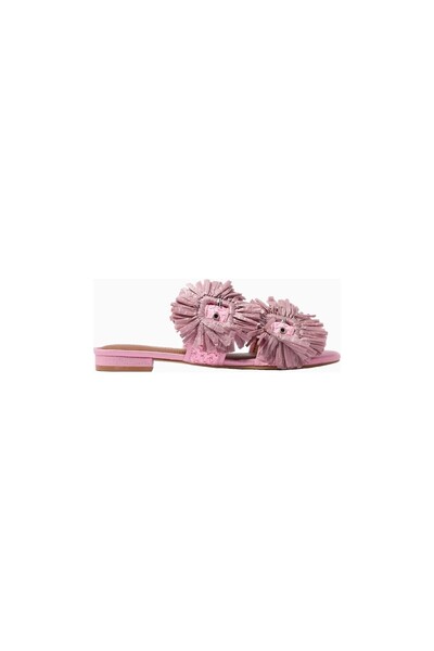 Kurt Geiger Raffia Buckle Elegant Buckled Women's Flat Sandals