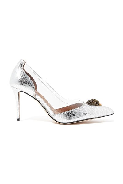 Kurt Geiger حذاء Belgravia Vinyl Eagle بكعب مفصل - فضي
