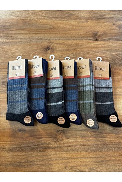 Jiber Premium Seamless Double Layer Cotton Winter Men's Socks 6-Pack