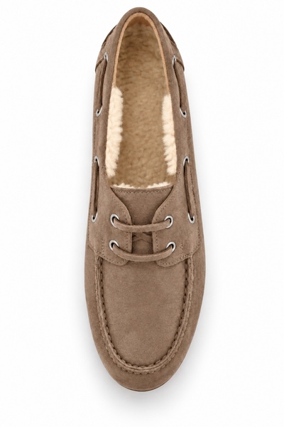 5in1Canpolat Mink Fur Lace-Up Moccasins 24171