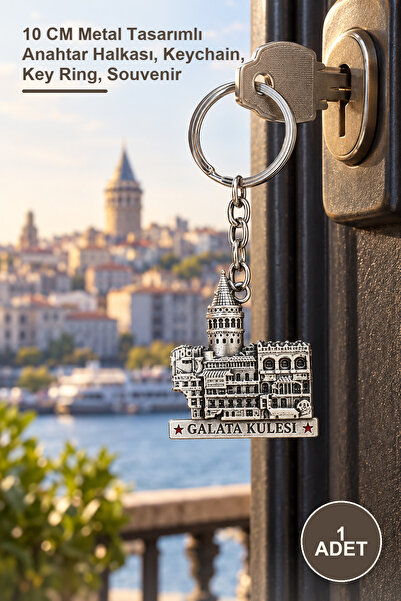 Yenilig 1 bucată breloc metalic Turnul Galata – Breloc cu design metalic de 1...