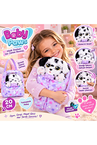 Cici Oyuncak Baby Paws Dalmaçyalı İnteraktif Peluş Köpek 20 cm Sesli Gözlerin...