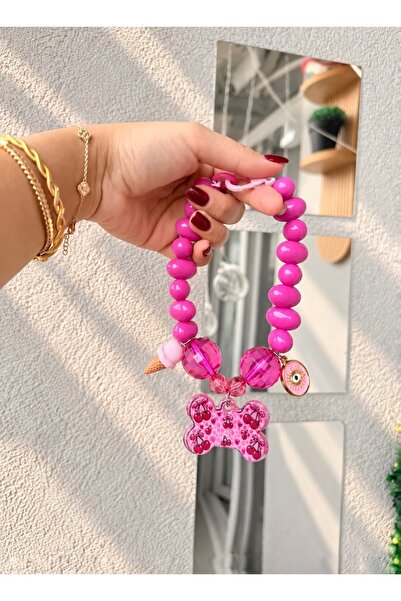 Pembe Kiraz Desenli Kedi Köpek Kolyesi – Kişiye Özel Künye & Charm Detaylı