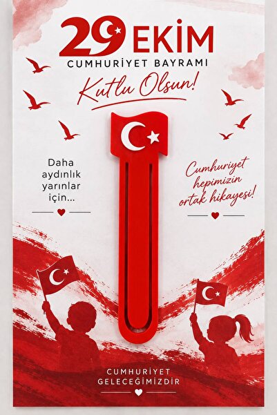 10 ADET 29 EKİM CUMHURİYET BAYRAMINA ÖZEL KİTAP AYRACI