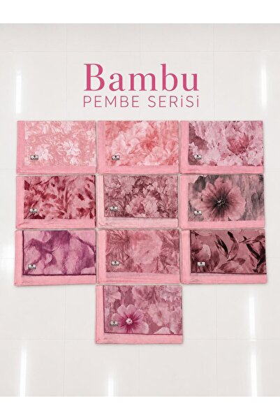 ÇİĞDEM AYDIN Bamboo Shawl Pink Series 10 Pieces