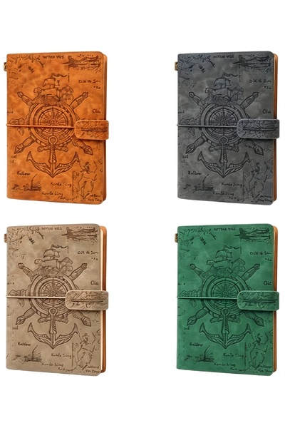 Wolawood Premium Leather Notebook with Lace-Up Closure, Semi-Lined Semi-Blank...