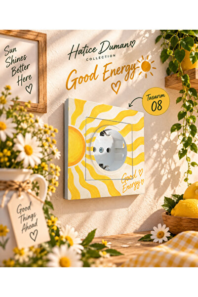 Vass Bros Dekoratif Tekli Priz Good Energy – Hatice Duman Collection
