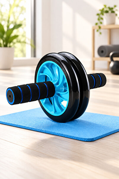 saqr fitness عجلة تمارين البطن المزدوجة - عجلات مزدوجة مضادة للانزلاق مع مقابض غير قابلة للانزلاق