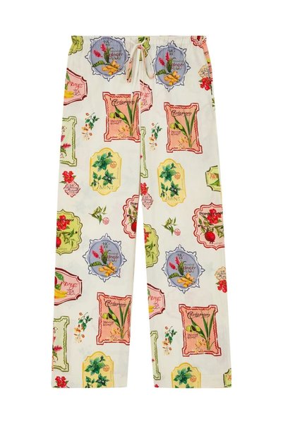 Nobody’s Child Shona Retro Print Wide Leg Pants, Organic Cotton, Colorful Sum...