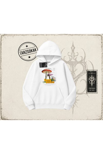 Tarzsokak Unisex sunčana nedelja, velika unisex majica sa kapuljačom, bela